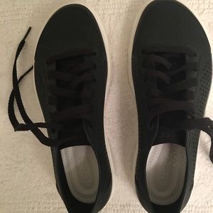 Black Croc brand sneakers